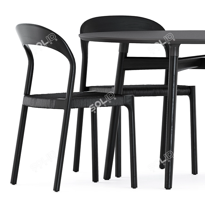 Modern Ticino Chairs & Round Table 3D model image 3