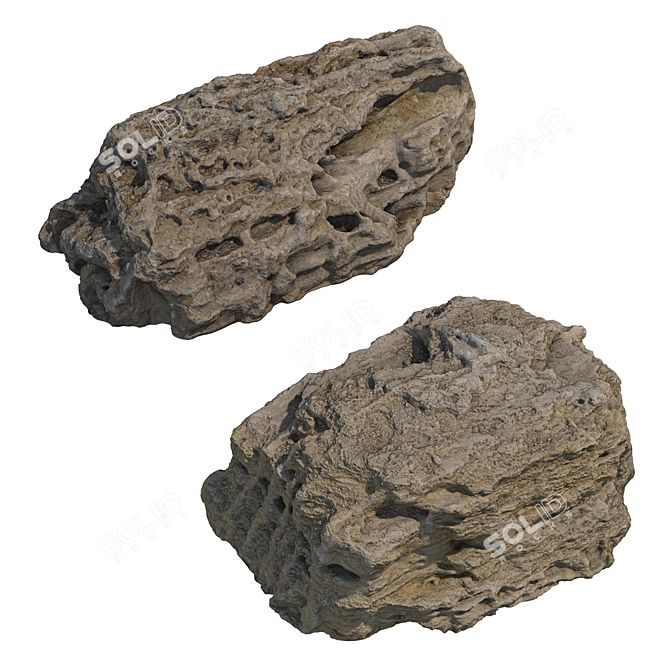 Landscape Stones with Texture Maps 3D model image 1