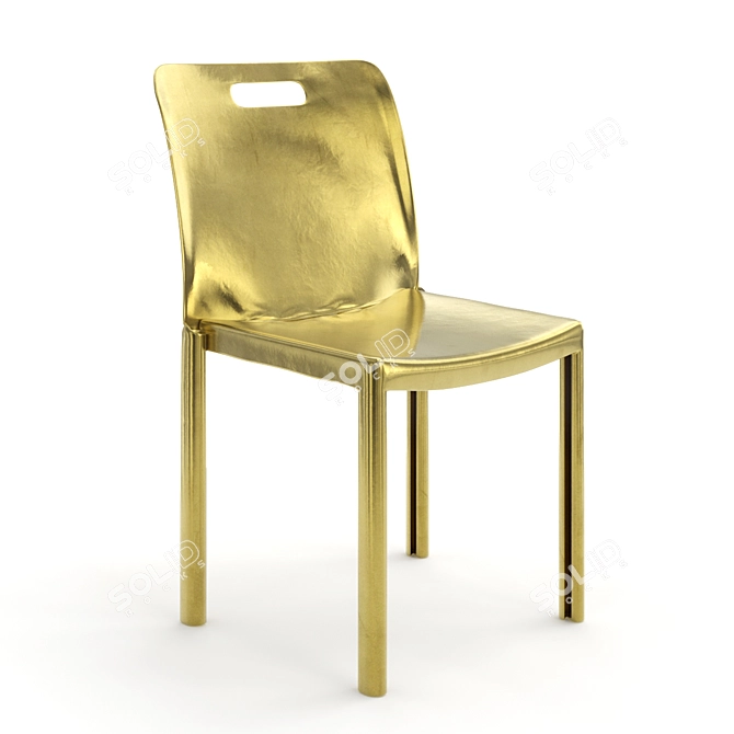 Unique Hand-Forged Bronze Chair 3D model image 1