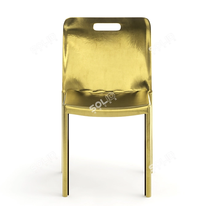 Unique Hand-Forged Bronze Chair 3D model image 2