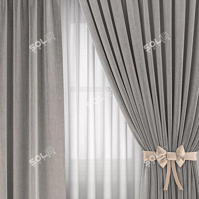 Modern Curtain Model 3D Sketch 3D model image 2