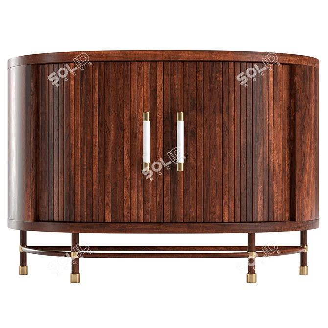 Modern Tamboured Cabinet, Luxe Design 3D model image 2