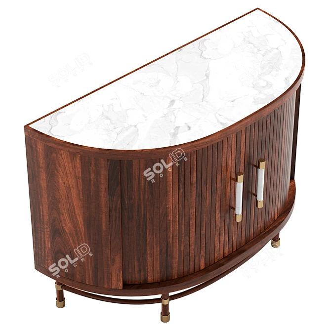 Modern Tamboured Cabinet, Luxe Design 3D model image 5