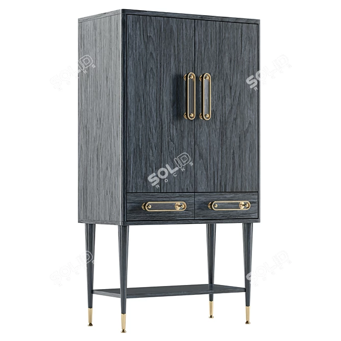 Odetta Bar Cabinet 3D Model 3D model image 1
