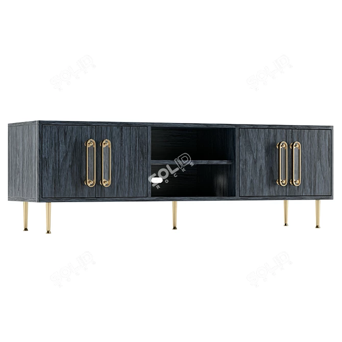 Modern UV Unwrapped Media Console 3D model image 1