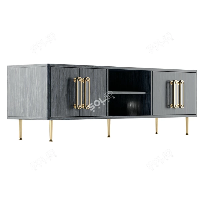 Modern UV Unwrapped Media Console 3D model image 4