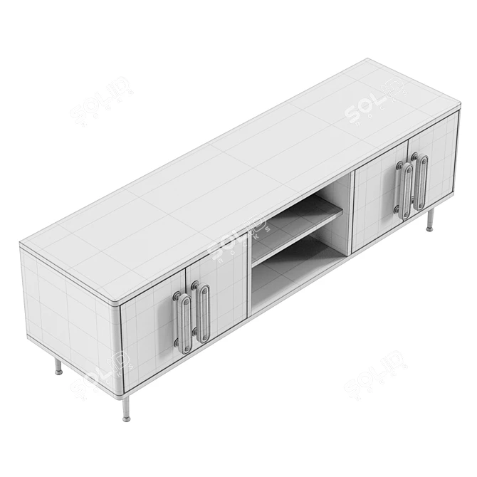 Modern UV Unwrapped Media Console 3D model image 6