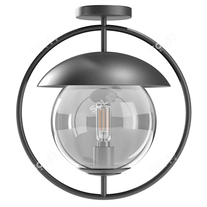 Modern Outdoor Flush Mount Light 3D model image 2