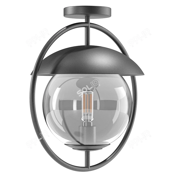 Modern Outdoor Flush Mount Light 3D model image 4