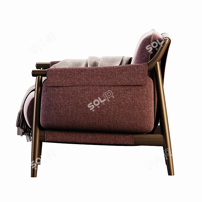 Sleek Fabric Armchair Design 3D model image 5