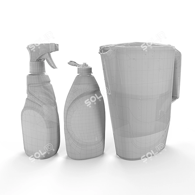 Household Chemicals: Organized Essentials 3D model image 7