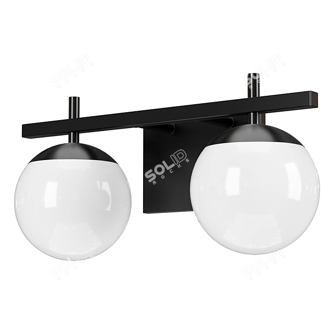 Milky Glass Ball Bathroom Light 3D model image 1