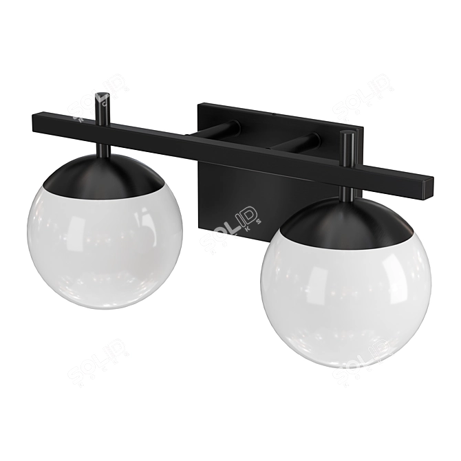 Milky Glass Ball Bathroom Light 3D model image 2
