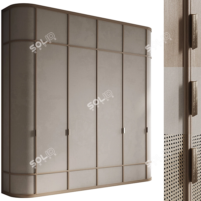 Bespoke Kushi Wardrobe Cabinet 3D model image 1