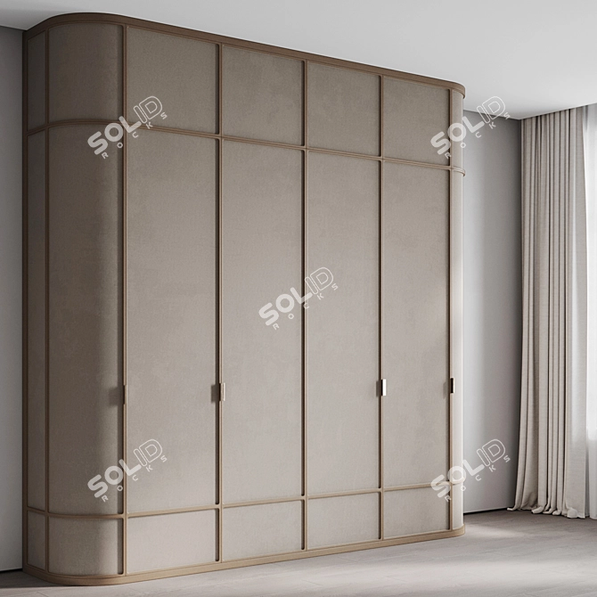 Bespoke Kushi Wardrobe Cabinet 3D model image 6