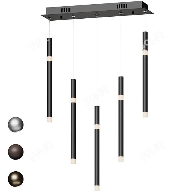 Minimalist Flute LED Pendant Light 3D model image 1