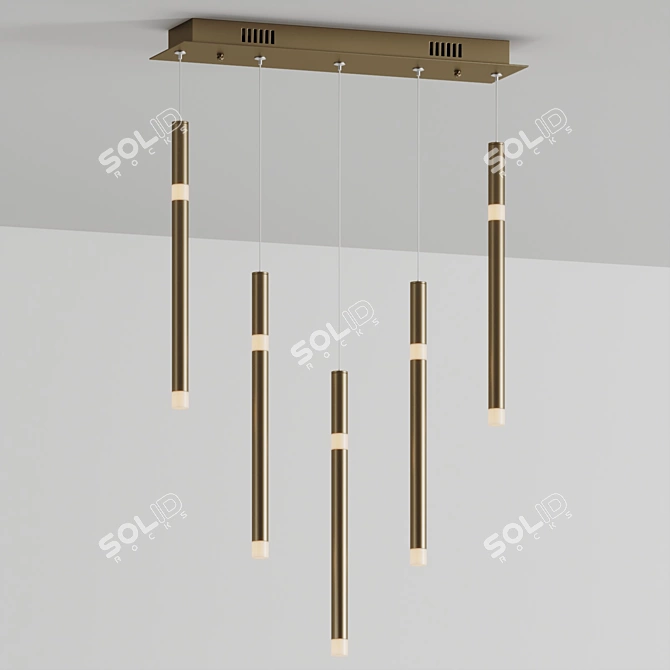 Minimalist Flute LED Pendant Light 3D model image 2