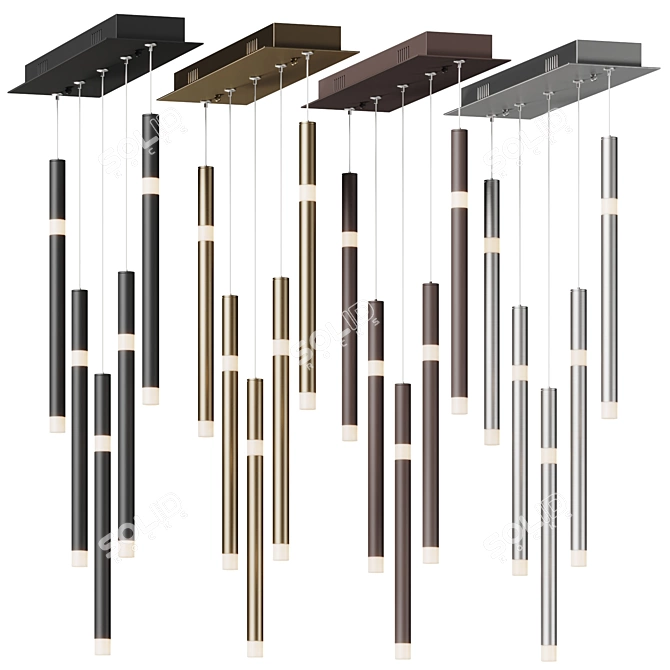 Minimalist Flute LED Pendant Light 3D model image 4