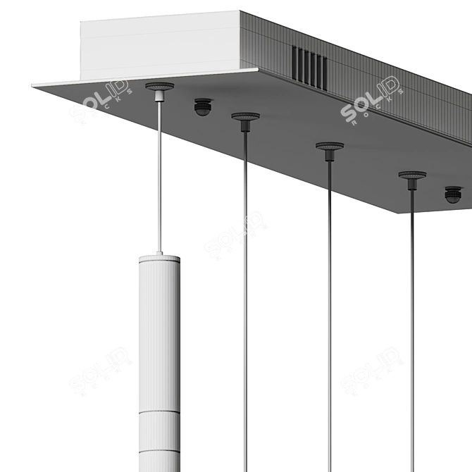 Minimalist Flute LED Pendant Light 3D model image 5