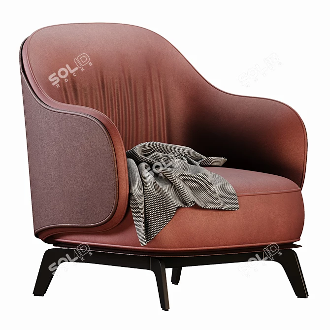 Contemporary Poliform Kaori Armchair 3D model image 1