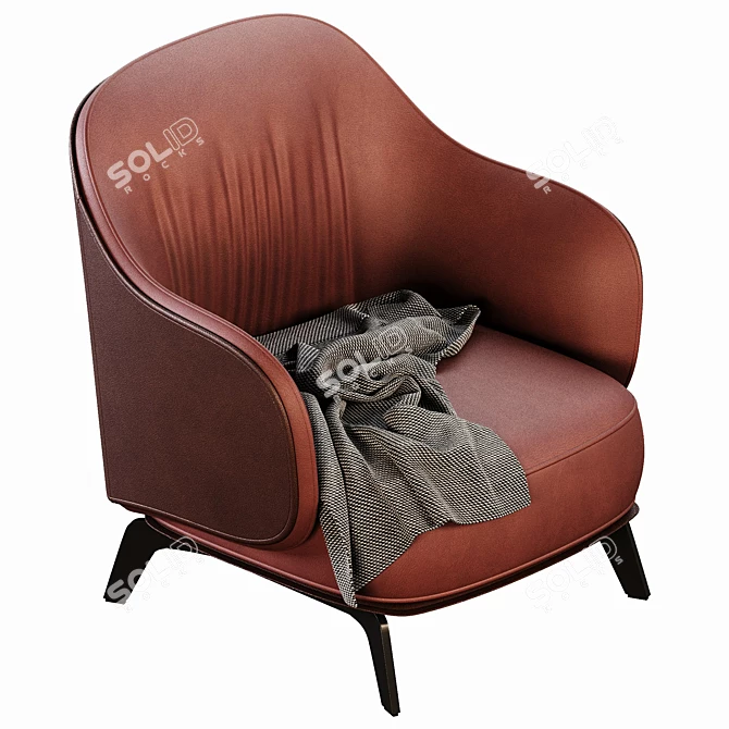 Contemporary Poliform Kaori Armchair 3D model image 6