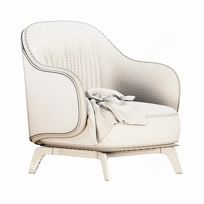 Contemporary Poliform Kaori Armchair 3D model image 7