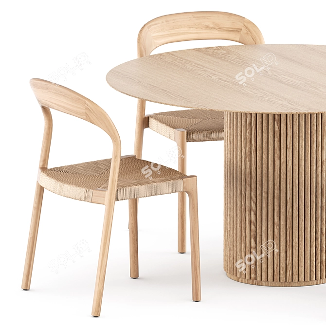  Elegant Ticino Chairs & Palais Royal Table 3D model image 2