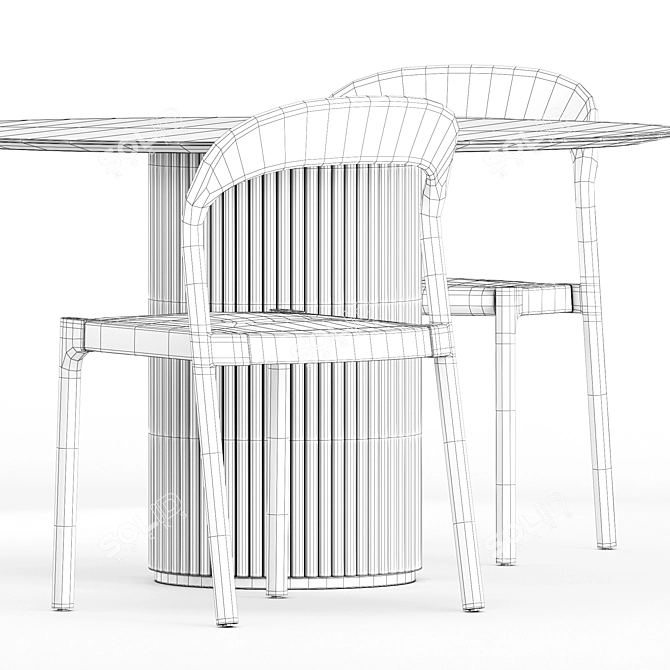  Elegant Ticino Chairs & Palais Royal Table 3D model image 5