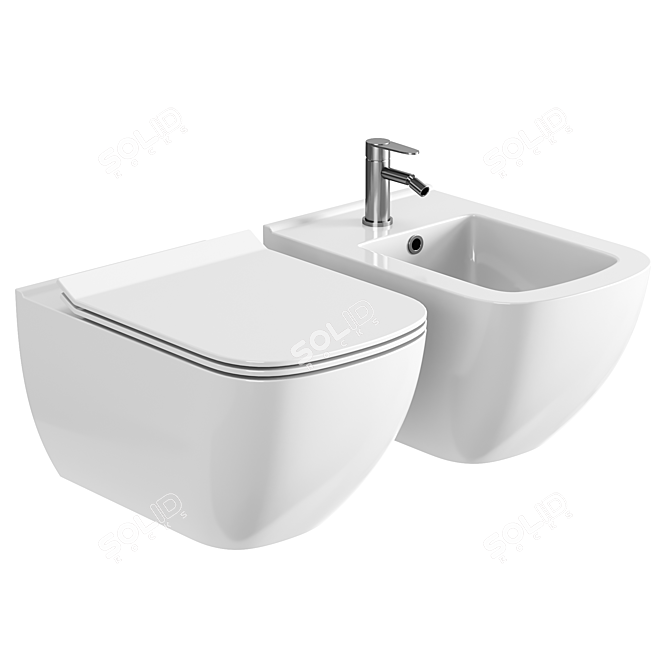 Cersanit Virgo Toilet Set 3D model image 1