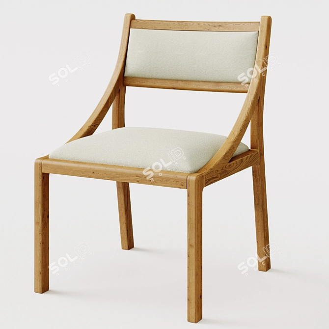 Seadrift Oak Upholstered Dining Chair 3D model image 5