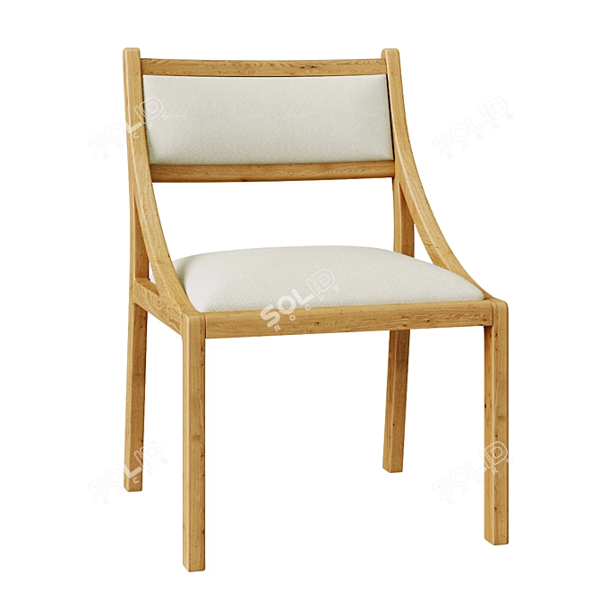 Seadrift Oak Upholstered Dining Chair 3D model image 12