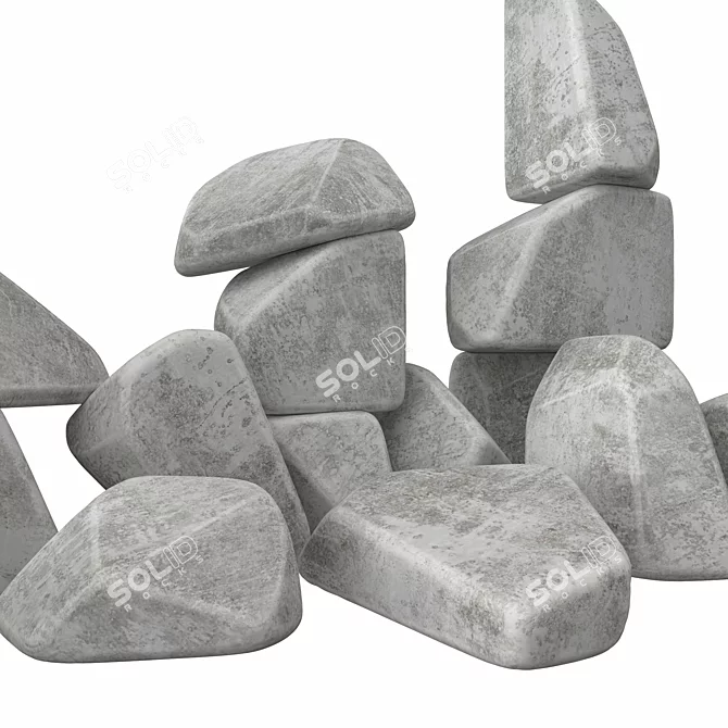 Geometric Stone Textured 3D Model 3D model image 4