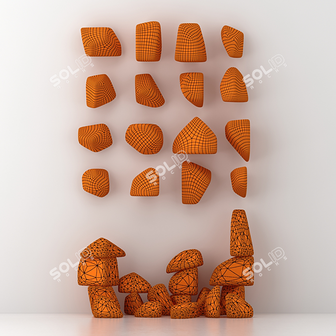 Geometric Stone Textured 3D Model 3D model image 6