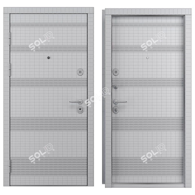 Vanessa Metal Entry Door, Locks, 3D Files 3D model image 4