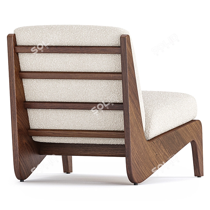 Modern Armless Chair Ash Natural 3D model image 3