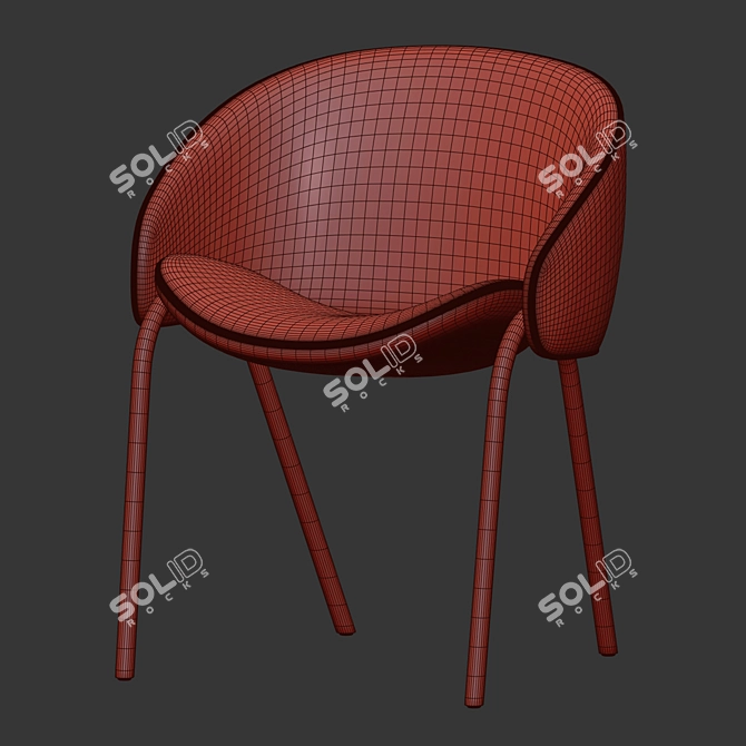 Elegant Velvet Dining Chair 3D model image 5