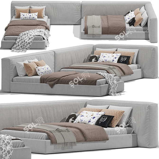 Modern Mini Bed Design 3D model image 1