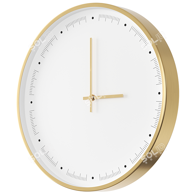Minimalist Metal Clock Vray Render 3D model image 1