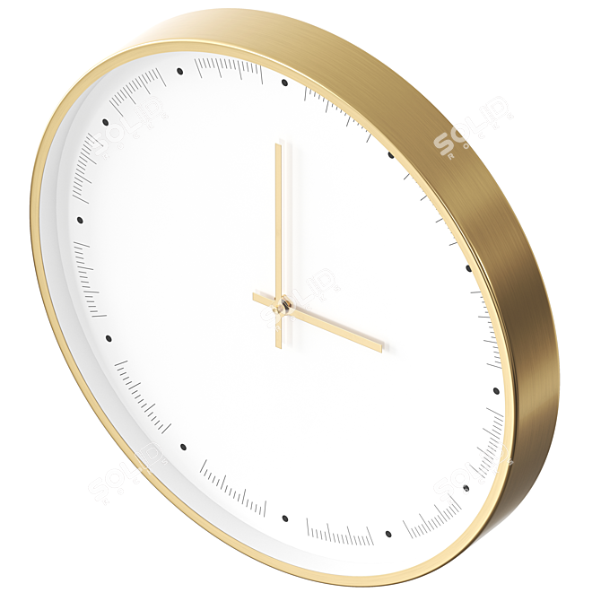 Minimalist Metal Clock Vray Render 3D model image 2