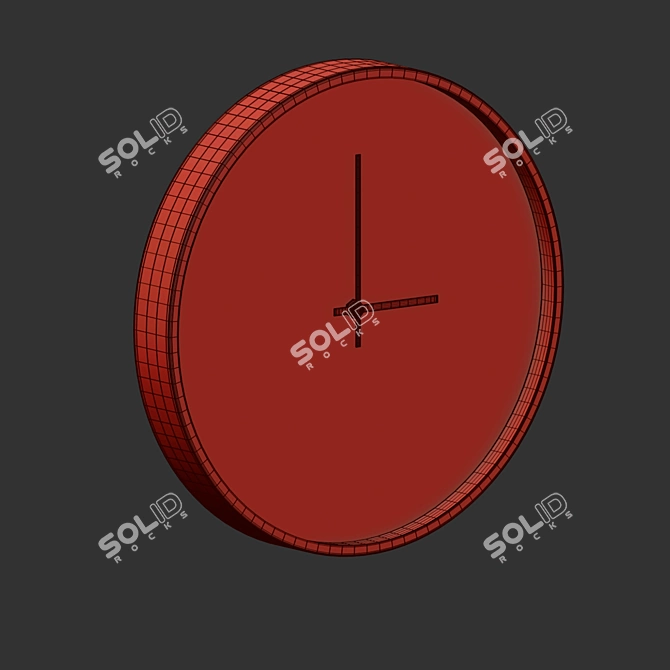 Minimalist Metal Clock Vray Render 3D model image 3