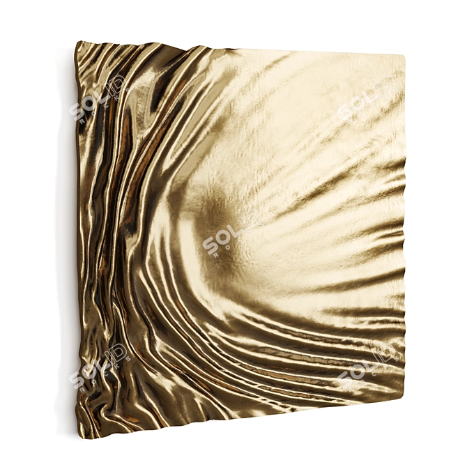 Metal Wave Wall Art Panel 3D model image 1
