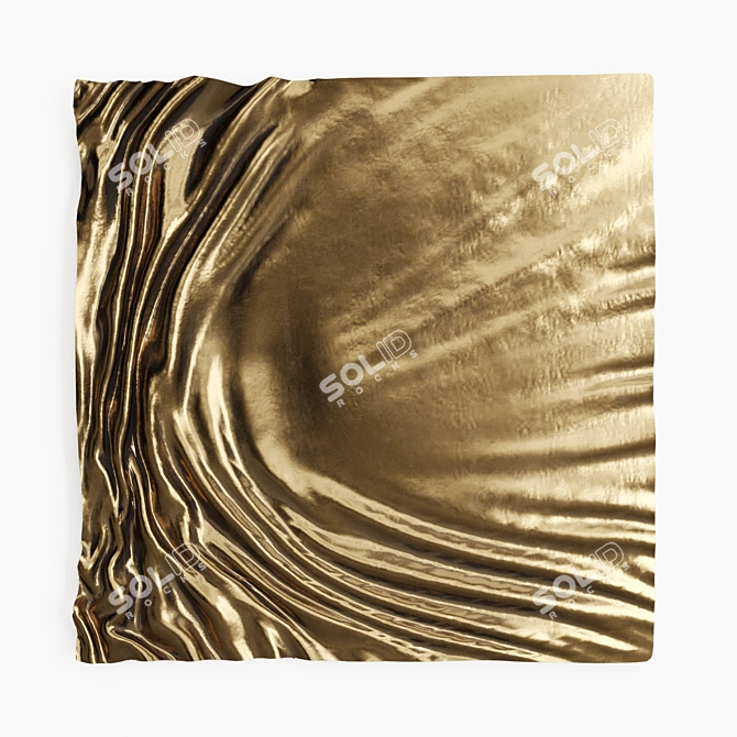 Metal Wave Wall Art Panel 3D model image 3