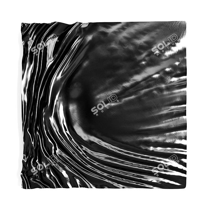 Metal Wave Wall Art Panel 3D model image 4