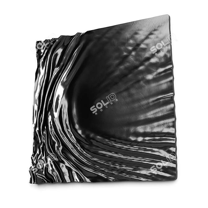 Metal Wave Wall Art Panel 3D model image 6