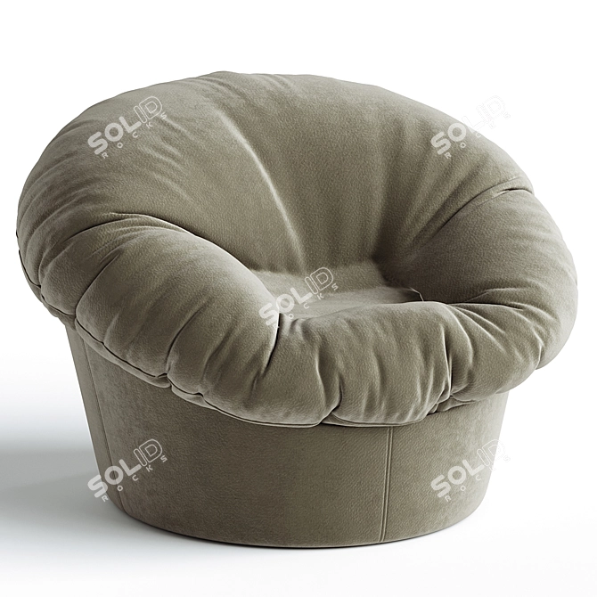 Luxury Bio Gold Velvet Armchair 3D model image 1