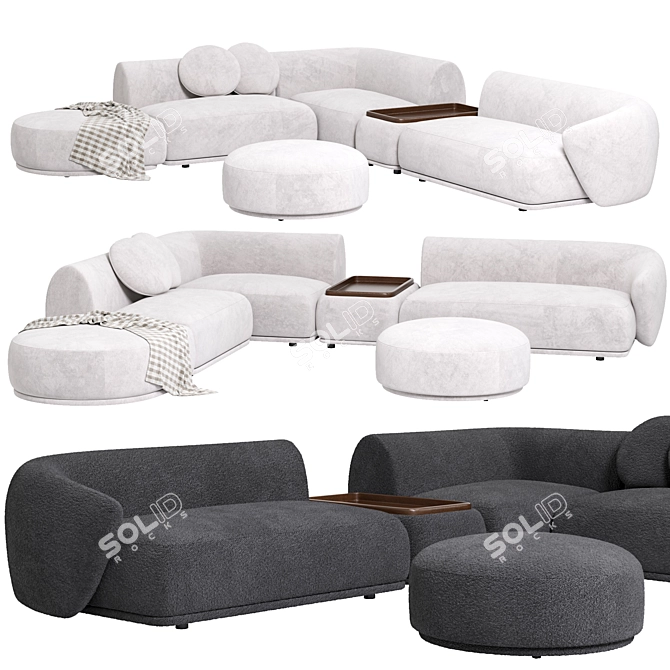 Modern Elegant Rene Sofa 3D 3D model image 1