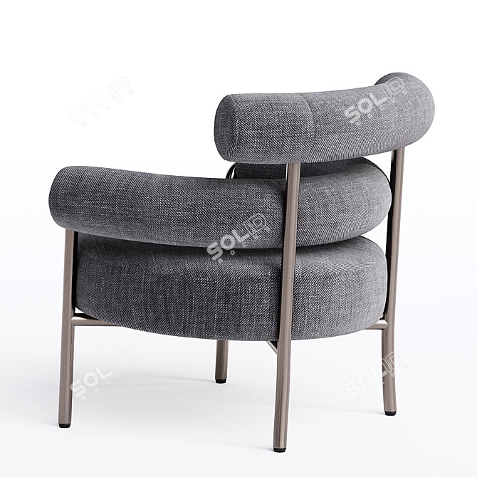 Olio fabric armchair with armrests 3D model image 2