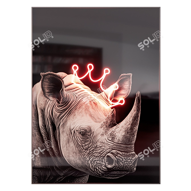 Wildlife Neon Posters Set 3D model image 3