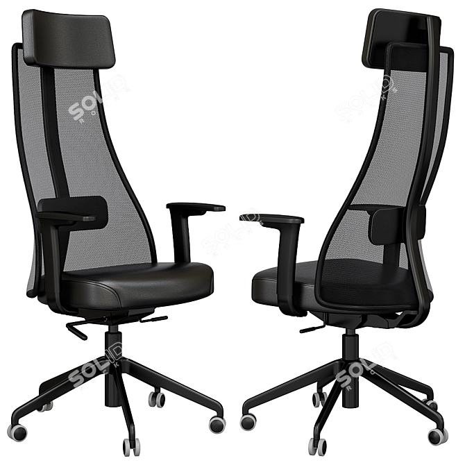 Ergonomic Office Chair with Armrests 3D model image 1