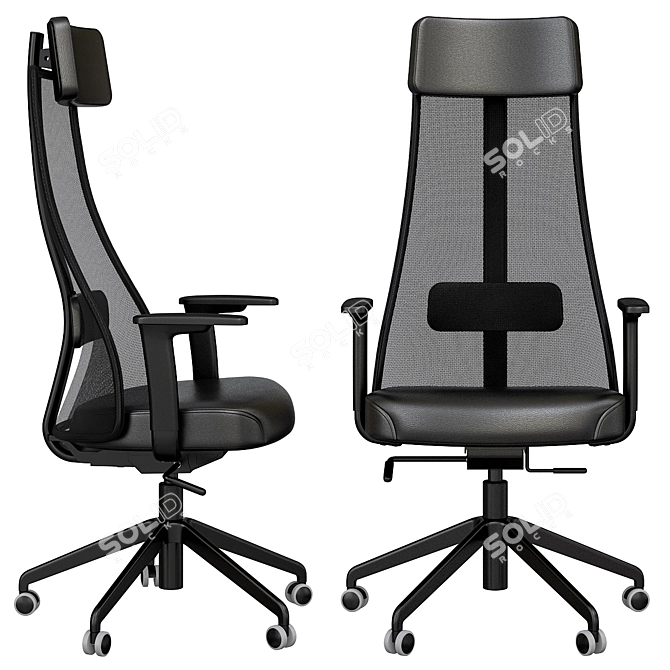 Ergonomic Office Chair with Armrests 3D model image 2